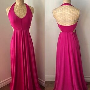Rachel Pally Cerise Pink Halter Empire Waist Maxi Dress Modal M